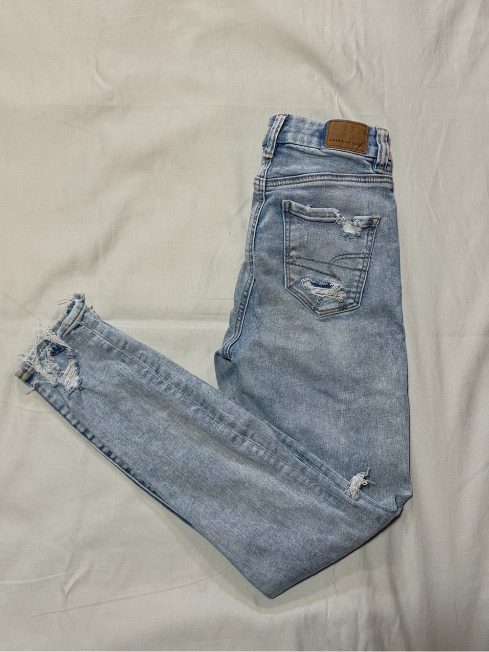 American Eagle Outfitters Light Blue Distressed High Rise‎ Jeans 000 22/23